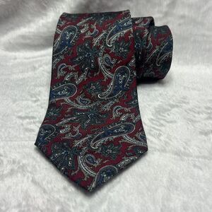 VTG VINTAGE CHRISTIAN DIOR Silk‎ Tie Paisley Red blue luxury